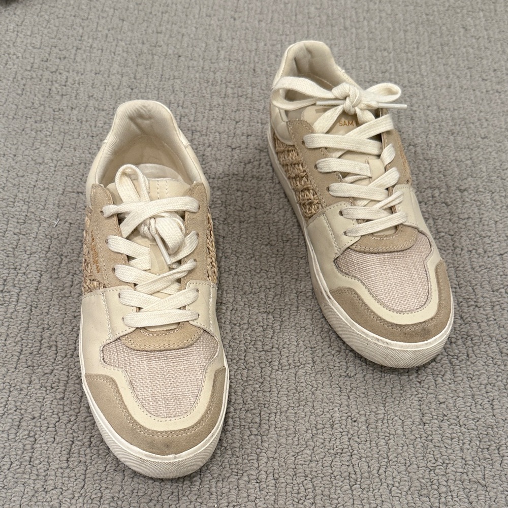 Sam Edelman Cream and Tan Sneakers
